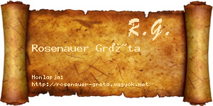 Rosenauer Gréta névjegykártya